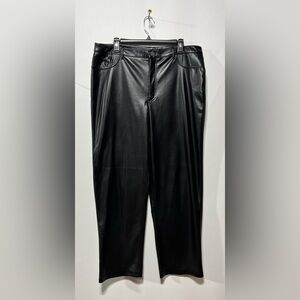 Joie High Rise Butter Soft Black Faux Leather Pants Size 16 (Waist 38) Inseam 29